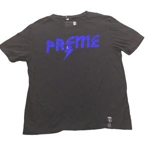 Preme logo rhinestone embellished short sleeve T-shirt size large